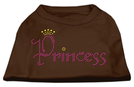 Princess Rhinestone Shirts Brown XS